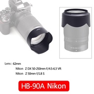 BIZOE HB-90A Camera Lens Hood For Nikon Z DX 50-250mm F/4.5-6.3 VR/ Z 50mm F/1.8 S lens Camera ZFC/ Z30/  Z50/  Z7Ⅱ / Z6Ⅱ  Accessories 62m