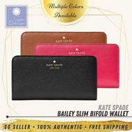 [SG SELLER] Kate Spade KS Womens Bailey Large Slim Bifold Leather Wallet (Multi Colors Available)