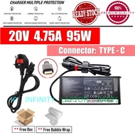NEW Premium Grade 95W USB Type-C Lenovo Legion Y740S Yoga Slim 7 Pro ideapad 5 - 15 14 4.75A 3A ADLX