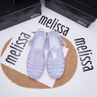 melissaรองเท้าแตะโรมันใหม่คัตเอาท์ตาข่ายตัดรองเท้า แก้ว ใสรองเท้าแตะ
