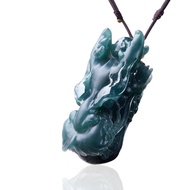 【龍行天下】冰種藍水翡翠霸王龍首項鍊 | 天然A貨翡翠 | 送禮