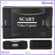 WARREEN USB2.0 SCART Capture Card, Professional Support MPEG4/AVI Formats Game Video Capture Card, w