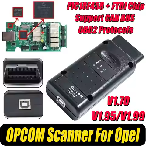 Opcom V1.99/1.95/1.70 For Opel OBD2 Diagnostic Scanner With PIC18F458 FTDI Chip Flash Firmware Updat