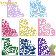 CYMX 8Pcs Flowers Die Cuts, Flowers Corner Corner Die Cuts, Embossing Template Lace Metal Butterfly 