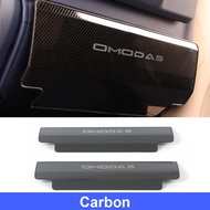 เบาะนั่งรถยนต์2ชิ้นฝาครอบกันแรงถีบแผ่นหุ้มกันรอยกันสกปรกอุปกรณ์แต่งรถเหล็กสแตนเลสภายในสำหรับ Chery O