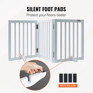 New

 SucceBuy Free Standing Dog Gate Freestanding Pet Gate 3 Panels Foldable Dog Gate for Narrow Pa