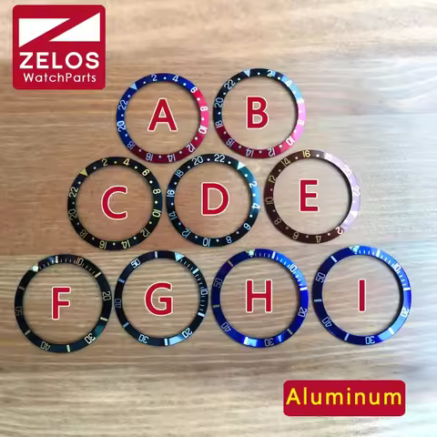 37.4mm/30.7mm Luminous aluminum watch bezel for Rolex RLX SUB GMT Master Watch 16800,16610,114060 ca