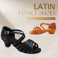 Child Girls Women Latin Dance Shoes Satin Dance Shoes Tango Ballroom Performance Dancing Shoes Plus Size 30-41