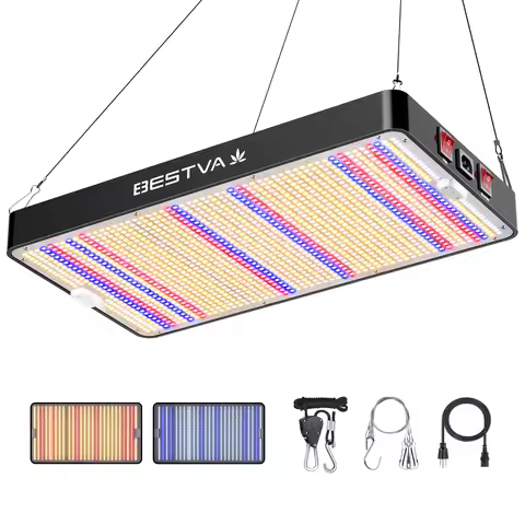BESTVA Grow Light DC 3000 Full Spectrum 300W Plants Light For Indoor Plants Seed Bloom 3000K 5000K H