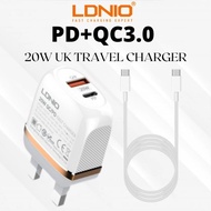 【Ready Stock】LDNIO PD+QC3.0 UK TURBO CHARGER A2316C