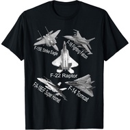 Men's cotton T-shirt American Fighters Jets F22 Raptor F14 Tomcat Plane Spotting T-Shirt Fast Shippi