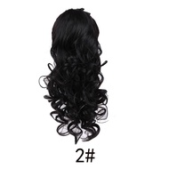 Tóc Nối Lượn Sóng Dài Bằng Sợi Tổng Hợp 40Cm Kẹp Dây Rút Tóc Đuôi Ngựa Màu Nâu Đen Cho Nữ