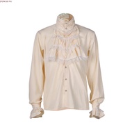 Men Shirt Vampire Victorian Renaissance Gothic Ruffled Medieval Blouse Tops