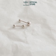 Khuyên tai bạc nữ TLEE hai đầu bi chốt vặn thẳng cá tính TLEE JEWELRY B0308