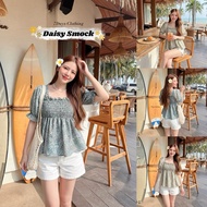 7days Clothing-Daisy Smock Floral Smocked Shirt