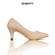Grutty Sepatu Hak Tinggi Wanita Sepatu Heels wanita Tinggi heels 7cm Cream