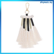 Keychain Ring Hand-woven Car Keys Manual Tassel Portable Rings Hand-knitting Hanging Pendant Macrame Charms Wallet Mini Rainbow  zhiymais