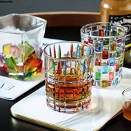 INKSCRIBE​ Whiskey Glasses Scotch Colorful Painting Cocktail Whiskey Glass Cup
