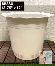 BB380 Wavy Flower Plastic Pot  BB Pot (13.75" x 12") | Plastic Pots for Plants Big Size | Plant Pots