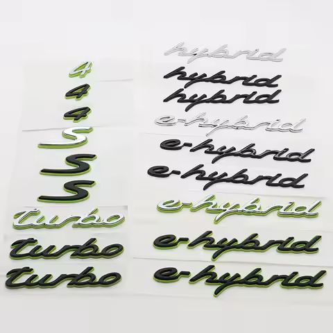 1PC 3D ABS E-hybrid Hybrid Turbo 4 S Car Letter Side Logo Sticker Tail Badge Auto Rear Trunk Emblem 