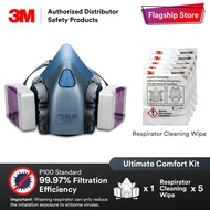 3M P100 Ultimate Comfort Reusable Respirator 7502 + 7093 Filter Kit with Cleaning Wipes 3M 504