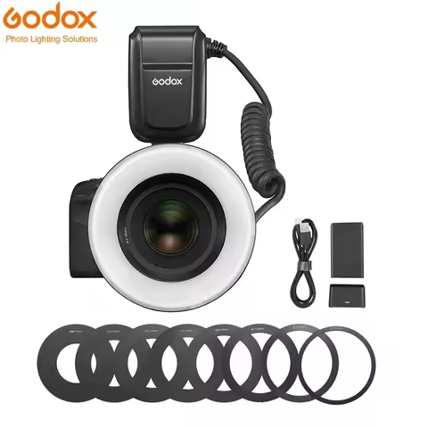 Godox MF-R76 RING76 Macro LED Ring Light Macro Speedlite Flash Light for Canon Nikon Camera DSLR 6D 