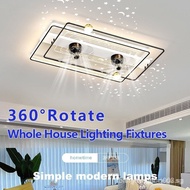 [Starry Sky Fan Light] Ceiling Fan Light/LED Fan Light/Living Room Fan Light/Bedroom Fan Light/Room 