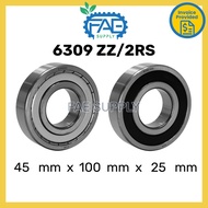 6309 ZZ 6309 2RS Ball Bearing Deep Groove 45x100x25mm