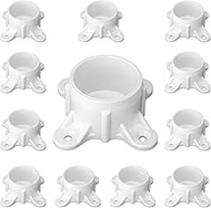 12 Packs PVC Flange for 1-1/4" PVC Pipe, Table Screw Caps PVC Fittings for DIY PVC Rod Holder Projec