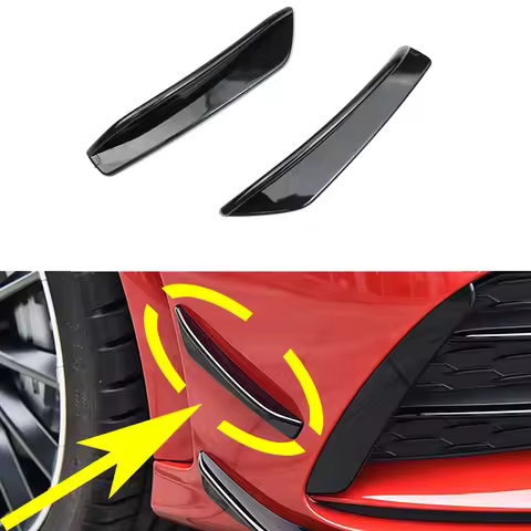 Glossy Black Front Bumper Side Spoiler Canard Splitter Trim Sticker For Benz A Class W177 A160 A180 