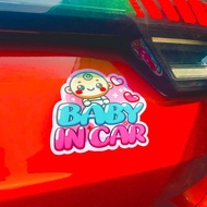 MAGNETIC DECAL BABY IN CAR model, super cute, easy to disassemble Size: 20x15cm