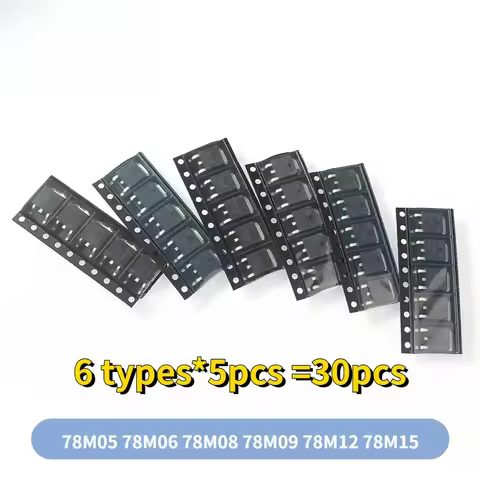 30pcs 78M05 SMD Transistor Triode Kit 78M06 78M08 78M09 78M12 78M15 TO-252 Voltage Regulator Kits 5V