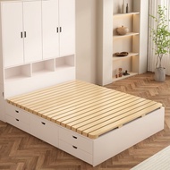 Tatami Bed Frame Solid wood Bed Frame Moisture-proof bed frame Single/Queen/King tatami breathable f