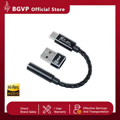 BGVP T01s USB DAC AMP Adapter Type-C to 3.5mm Audio Cable CX31993 Chip Headphone Amplifier HIFI Digi