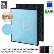 AIRPRO for Hitachi EPF-DV1000H Antibacterial H12 HEPA & DEODORIZING Filter for EP-A6000 EP-A7000 EP-