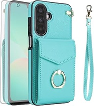 Asuwish Phone Case for Samsung Galaxy A56 5G Wallet Cover with Tempered Glass Screen Protector and R