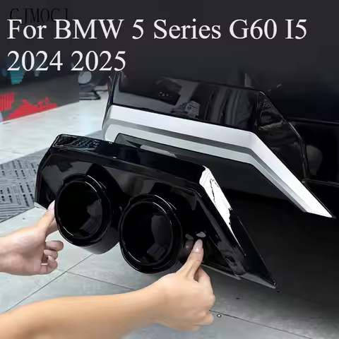 For BMW 5 Series G60 I5 2024 2025 Quad Exhaust Tip Diffuser Rear Bumper Trim Cover