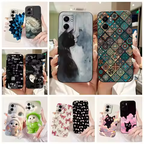 For Oppo A77 5G Case CPH2339 Cute Cat Grid Pattern Cover 6.56'' Soft TPU Matte Phone Case For Oppo A