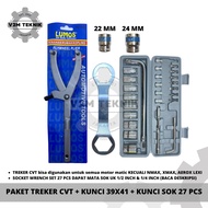 MATA CVT Treker PACKAGE + Pulley Key 39 x 41 MM + Socket Wrench Set 27 Pcs Socket Wrench + 22 MM & 2