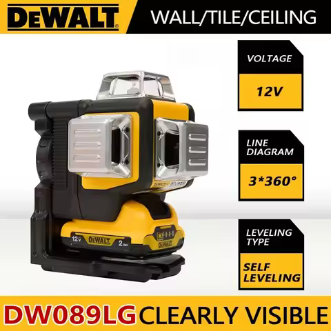 Dewalt DW089LG 360-degree vertical lithium battery 12-line horizontal green instrument grade laser t