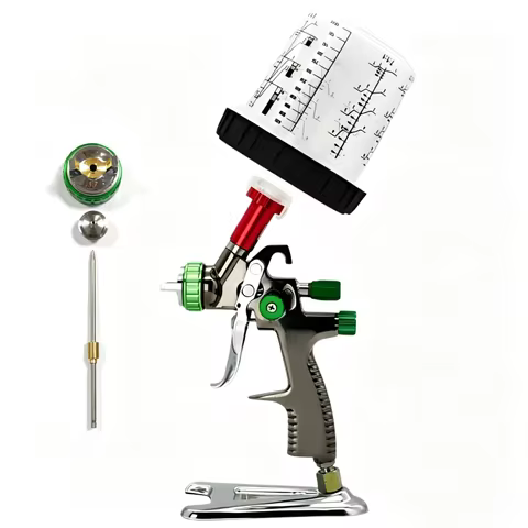 Professional LVLP Air Spray Gun L-898, 1.3mm & 1.7mm Nozzles, 600ml Wash-Free Cup with Adapter, Pneu