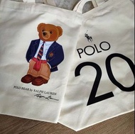 外國預訂 雙面polo Ralph Lauren 熊仔 logo  tote bag