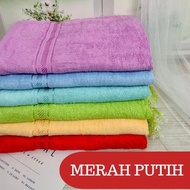 MERAH Red and White Towel, Bath Towel, Sports Towel 70x135/ 50x100/ 30x70