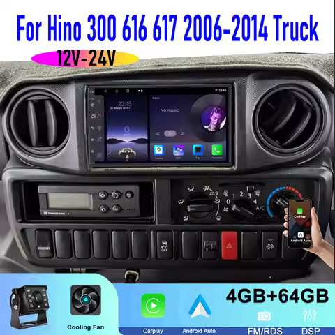 7" For Truck Hino 300 616 617 2006-2014 12V-24V GPS Car Stereo Radio Head Unit Wireless Carplay Andr