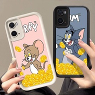 Casing for OPPO A77 A76 A57e A36 A57 A96 A57s A77s Realme 9i C33 Q-46 Cat and Mouse
