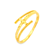 Top Cash Jewellery 916 Gold Simple Design Cross Ring