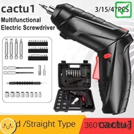 CACTU 3/15/47PCS 3.6v Electric Screwdriver Kit, 1800mAh Lithium Battery Screw Removal Rechargeable C