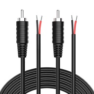 Pixelman(18AWG 6ft 2Pcs Thick RCA Plug Speaker Wire, RCA Male Plug to Bare Wire,18 Gauge Audio Adapt