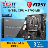 MSI PRO H610M-G DDR4 LGA1700 mATX MOTHERBOARD + INTEL 12th &amp; 13 Gen Processor ( I3-12100/13100/ I5-12400/13400)