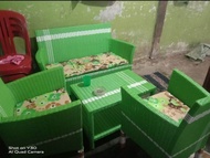 (ready stok)kursi tamu model hawai rotan sintetis +kaca meja